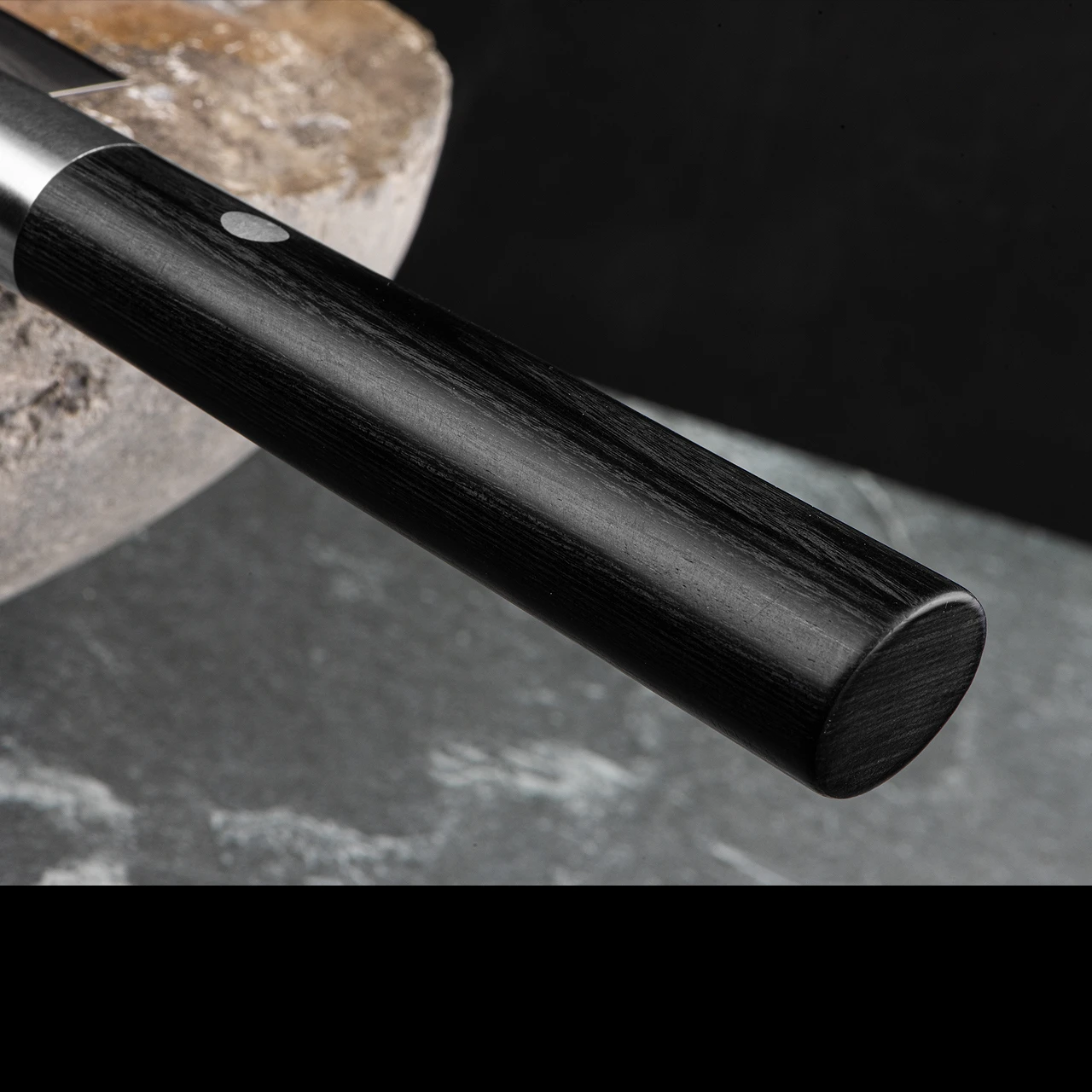 Boker Damascus Black Santoku Fixed Blade 4 Boker Damascus Black Santoku Fixed Blade - Image 4